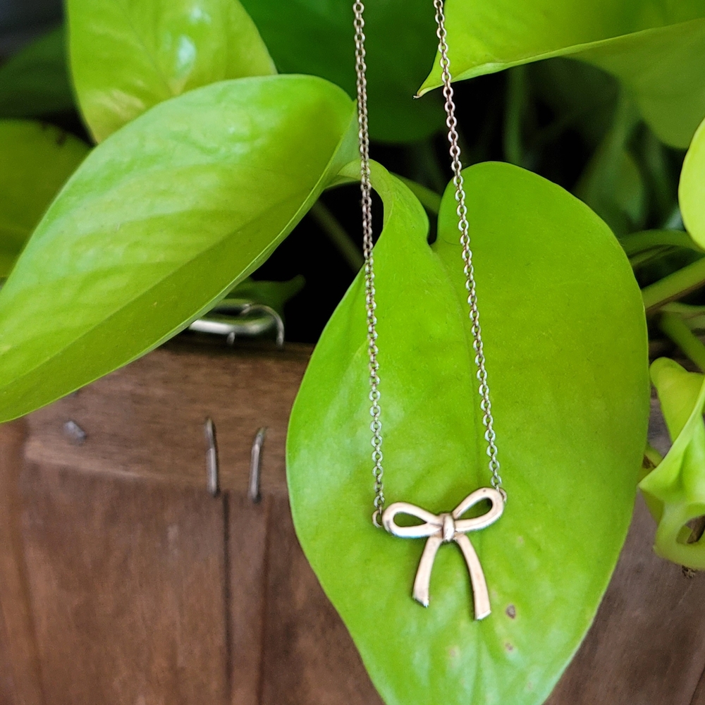Tiffany & Co. Sterling Silver Bow Necklace